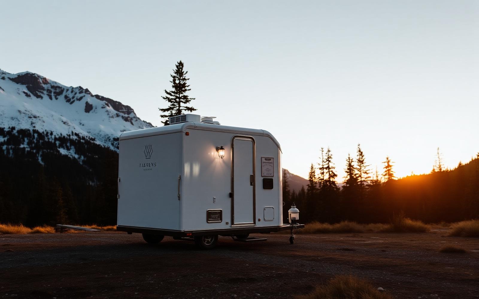 Luxury washroom trailer at an alpine backcountry event